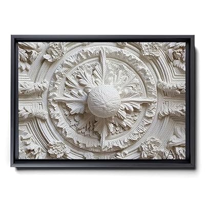 You have 2 options: Matte Canvas Stretched (Width: 0.75 in) and Matte Canvas Black Framed (Width: 1.25"). Matte Canvas Stretched (Width: 0.75 in): Printed by UL Certified GREENGUARD GOLD Inks to produce sharp photographic reproduction and color fidel...