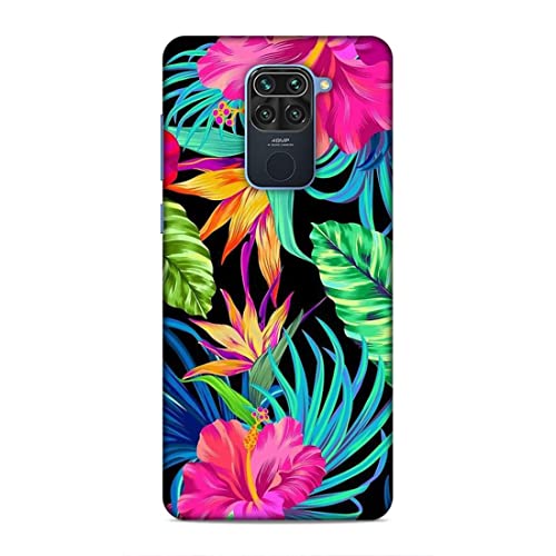 Image of Printed Mobile Back Hard Case Cover for Xiaomi Redmi Note 9 | Floral, Flowers, Leaves -2185