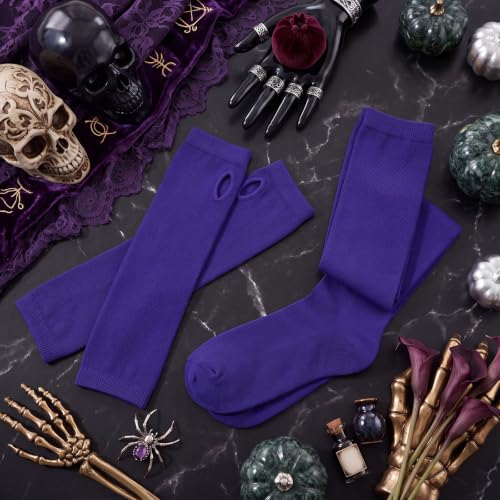 Image of Geyoga Arm Warmers Leg Warmers Striped Thigh High Socks Fingerless Gloves Stockings Christmas Halloween