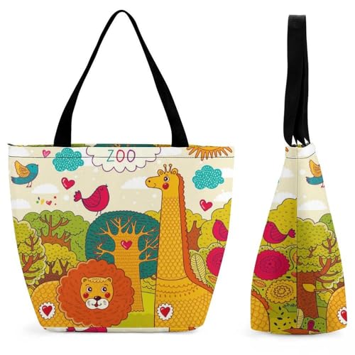 Sac à bandoulière lion girafe oiseau sac de voyage imprimé animal pour femme