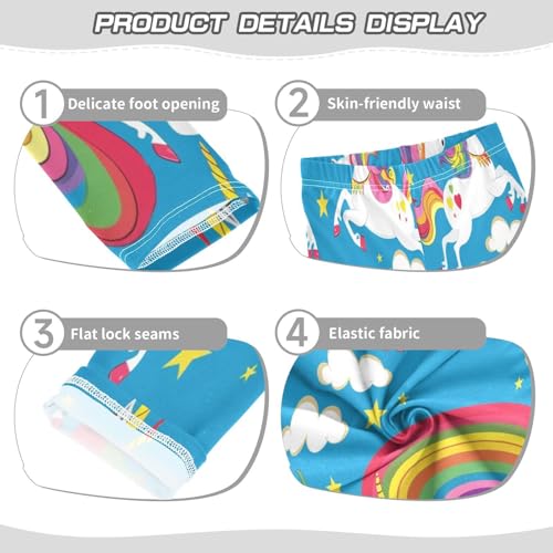 Toddler Girls Leggings Printed Yoga Pants Leggings Unicorn and Rainbow for Kids3