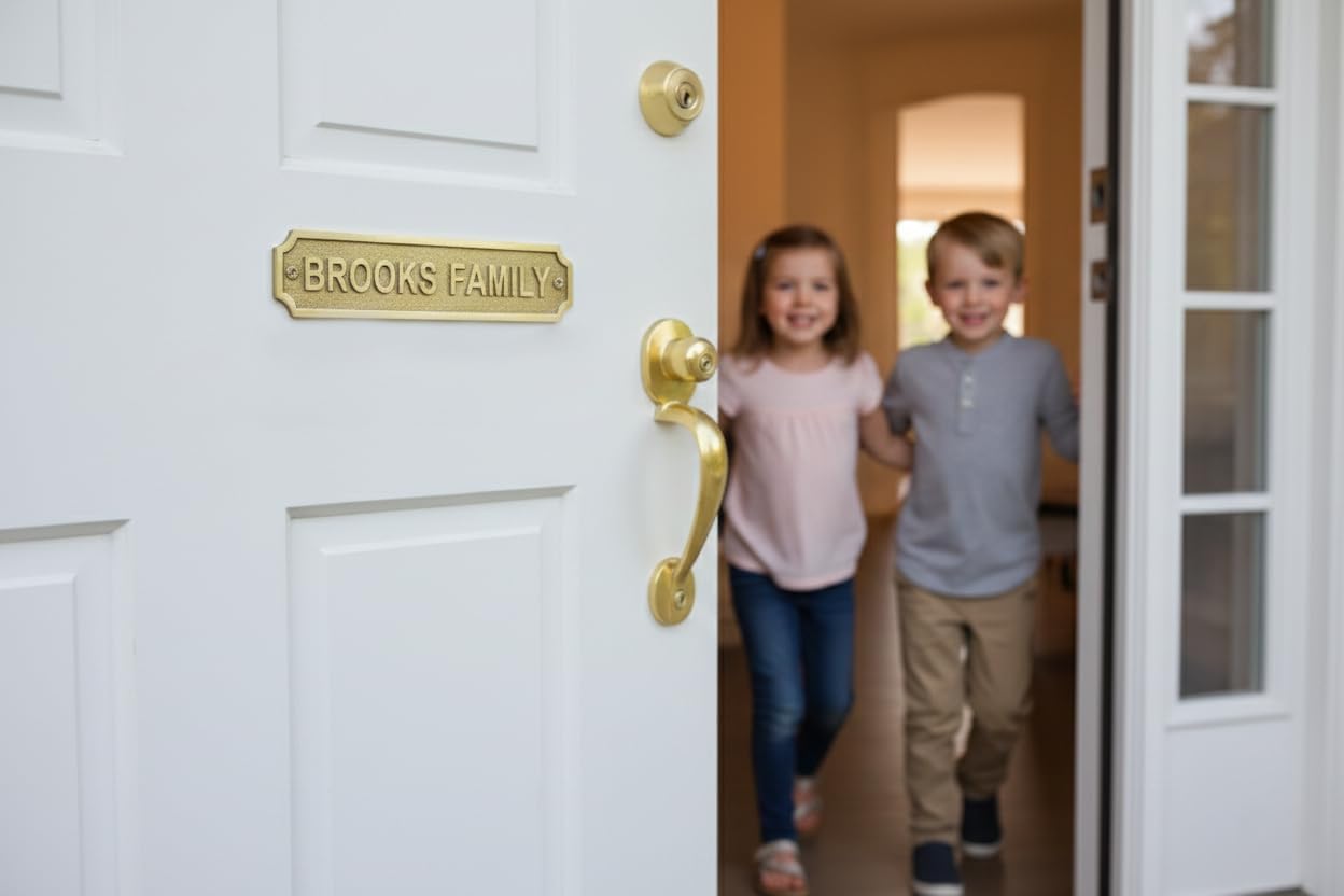 Custom Engraved Brass Name Plaque Sign with Screws, Personalized Door Nameplate, Office Wall Plate, Memorial Dedication Sign, Business Signage for Home Office School Hospital Use