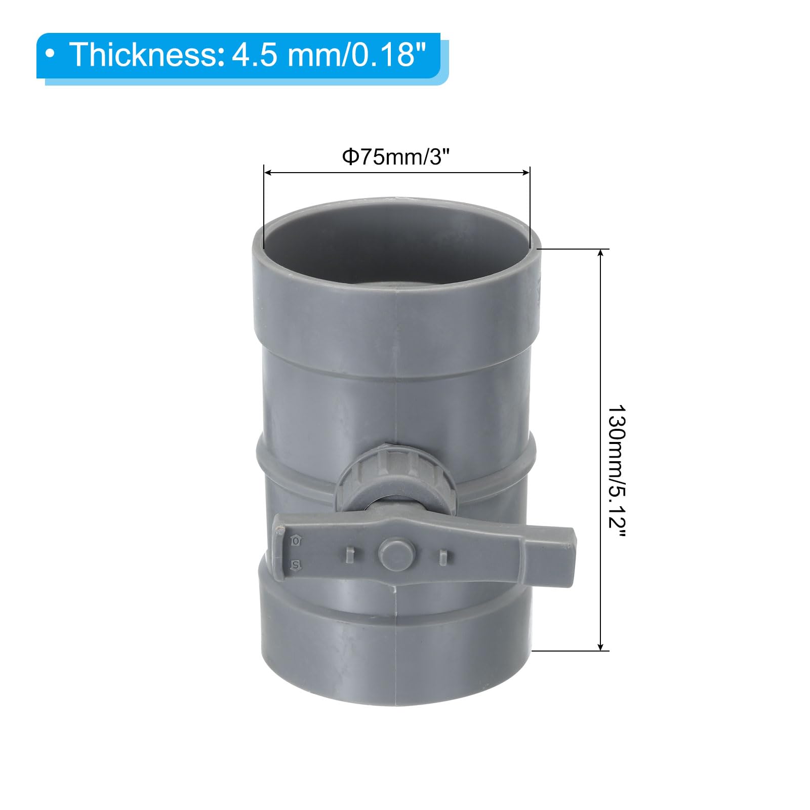 PATIKIL 3" HVAC Duct Manual Volume Damper - Image 2