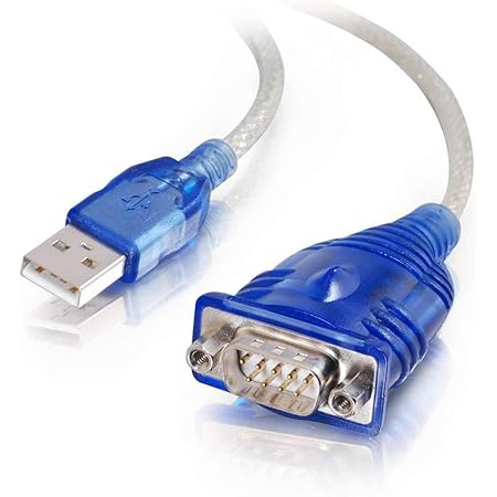 C2G USB Adapter, USB to DB9 Adapter Cable, Blue, 1.5 Feet (0.45 Meters), Cables to Go 26886
