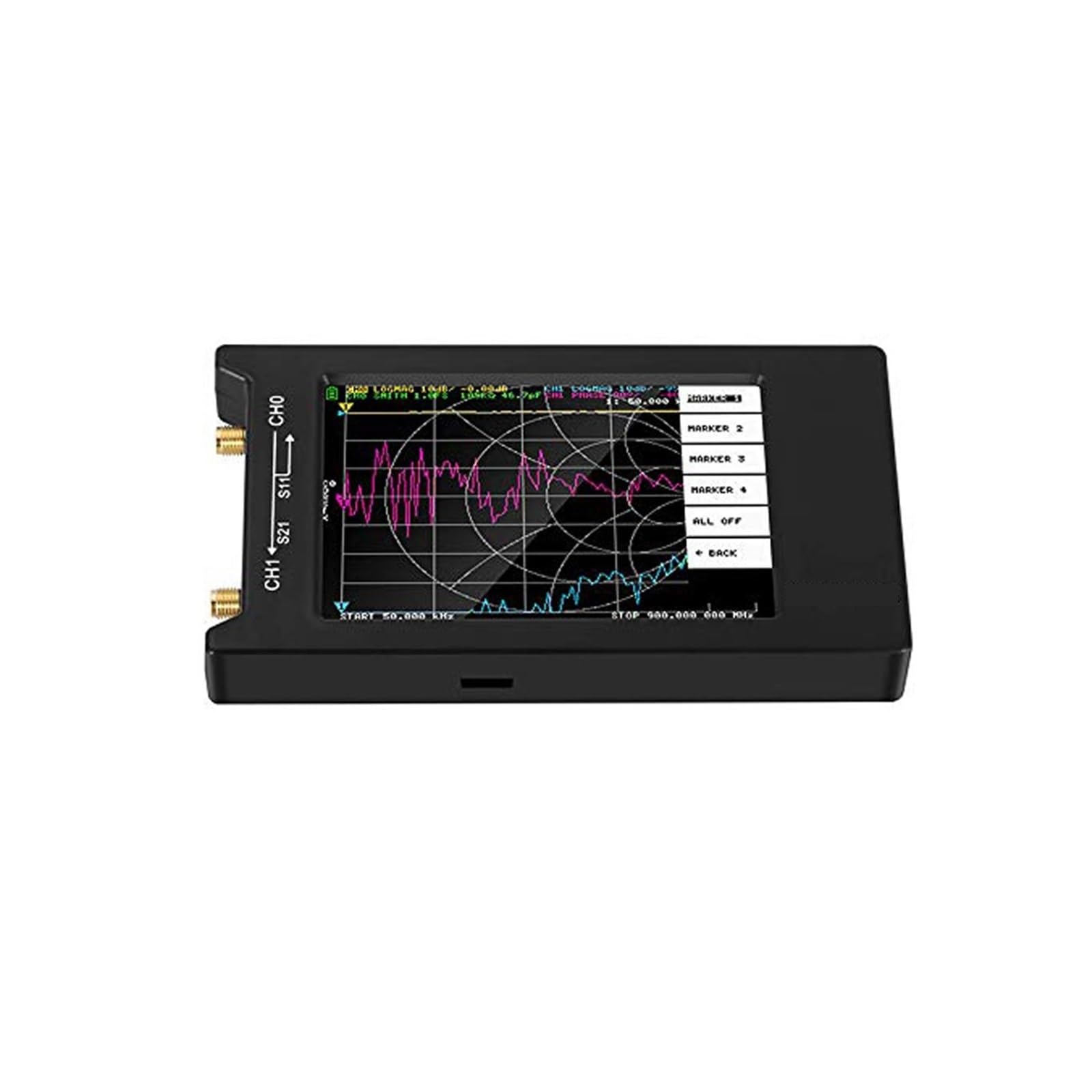 Antennenanalysator, Vector Network Antennenanalysator 10 kHz-1,5 GHz MF HF VHF UHF mit Shell SD-Kartensteckplatz unterstützt 32G Digital VNA-H Tester,für die Netzwerkkabeldiagnose