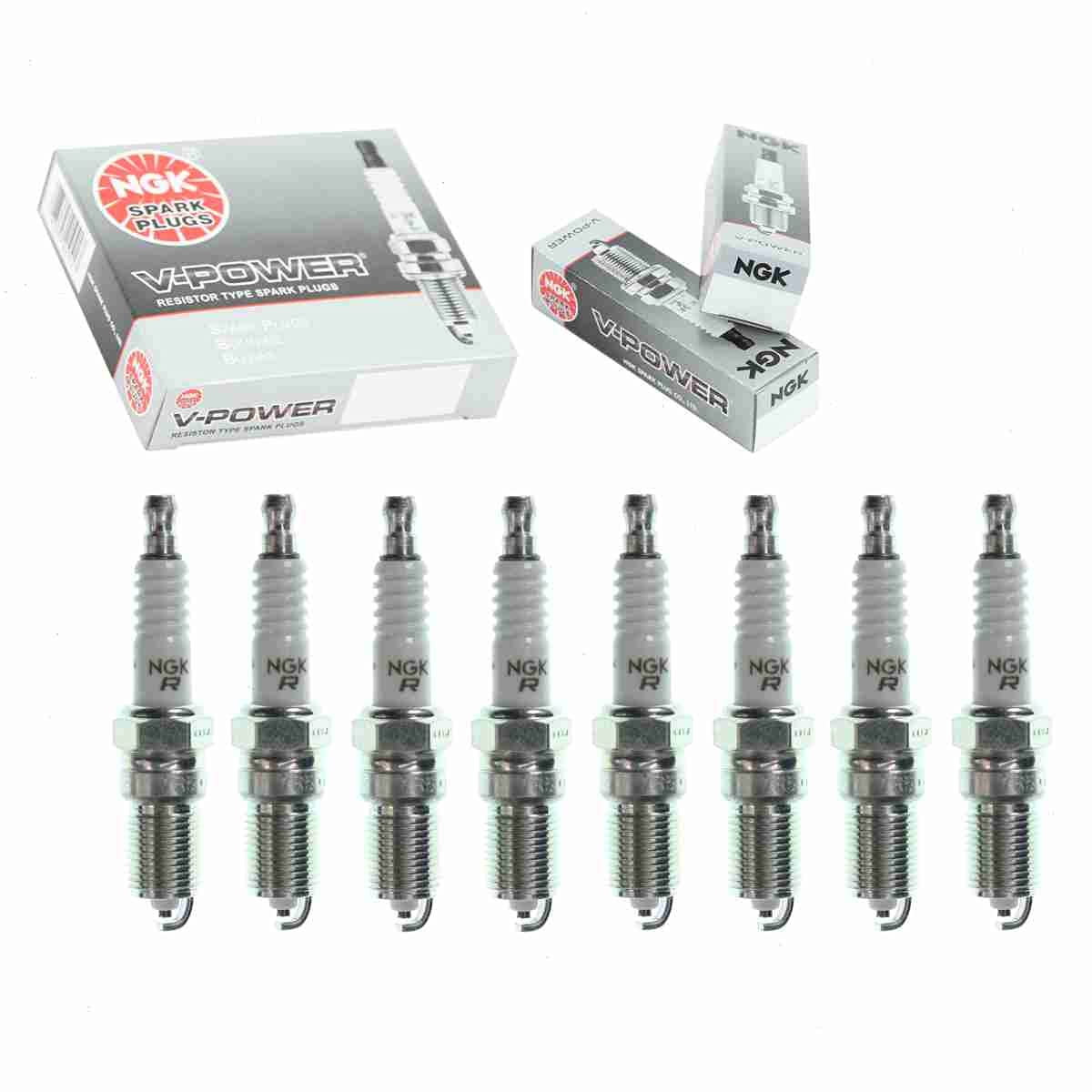 8 pc NGK V-Power Spark Plugs compatible with Chevrolet K1500 5.7L V8 1998-1999