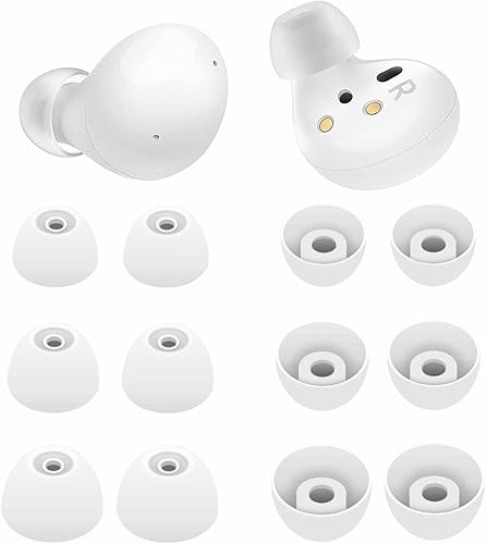 6 pares de auriculares Galaxy Buds 2  Plus, SML de tamaño mixto, goma de silicona suave, compatible con Samsung Galaxy Buds 2  Plus, color blanco