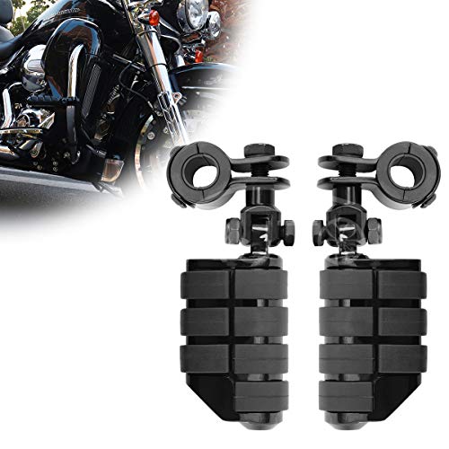 GDAUTO Motorcycle Footpegs Foot Rest Highway Pegs Motorcycle Foot pegs(Chrome) for Harley Honda Yamaha Road King Street Glide Suzuki Engine Guard Kawasaki