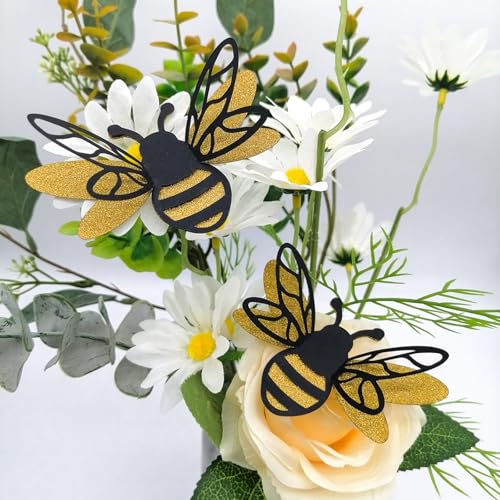 Vinilos decorativos 3D abeja glitter en PVC Achang miniatura 6