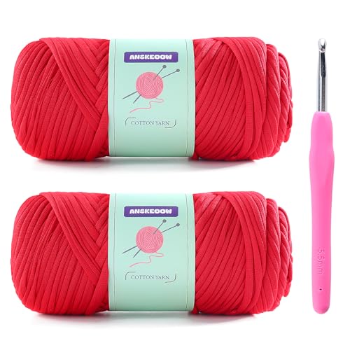 2 Skeins Tshirt Yarn for Crochet,Soft T Shirt Yarn...