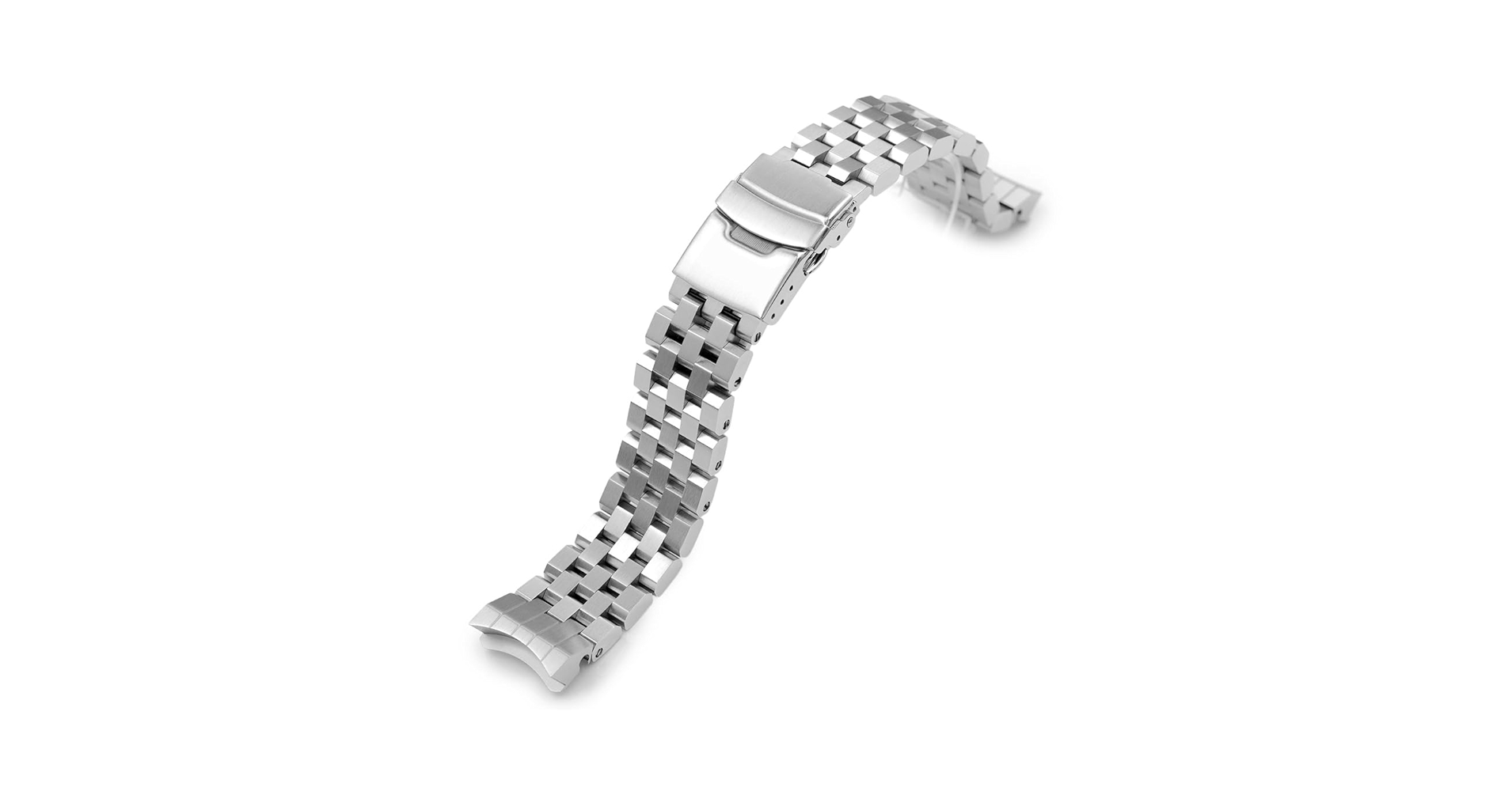 【ロゴ有り】（互換品） メタルブレス シルバー 幅20mm バックル付き ロゴ有り】（互換品） メタルブレス シルバー 幅20mm バックル付き