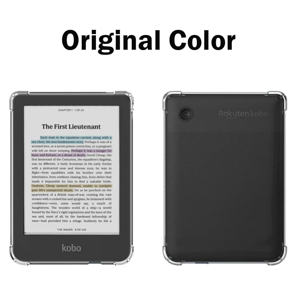 Coque pour Kobo Clara Colour/Clara BW + [2 Pièces] Verre Trempé, [Antichoc] Souple Silicone Transparente Protection Étui, Ultra Mince [Anti-Rayures] Housse Case Cover pour Kobo Clara Color