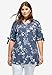 ellos Plus Size Tie-Sleeve Scoop Neck Tunic - 16, Black Floral Print