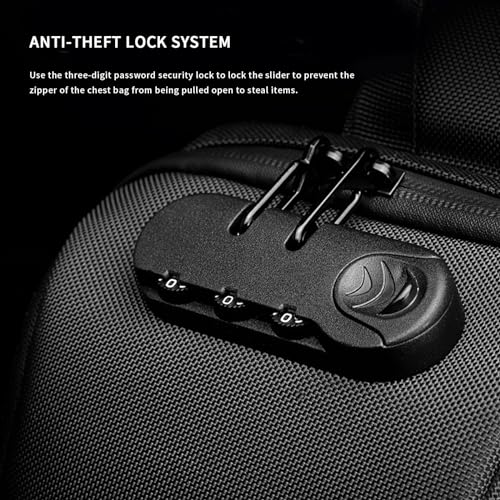 Waterproof Men Chest Bag Shoulder Bag Men Sports Business Chest Bag Single Shoulder Bag (Color : Black)4