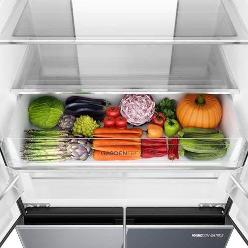 Image of Haier 520 L, Lumiere Series Wi-Fi enabled 4-Door Side by Side frost free Refrigerator with 85% Convertible Fridge & Inverter Technology, Colourful Display Panel (HRB-600MGU1-, Glass Mirror)