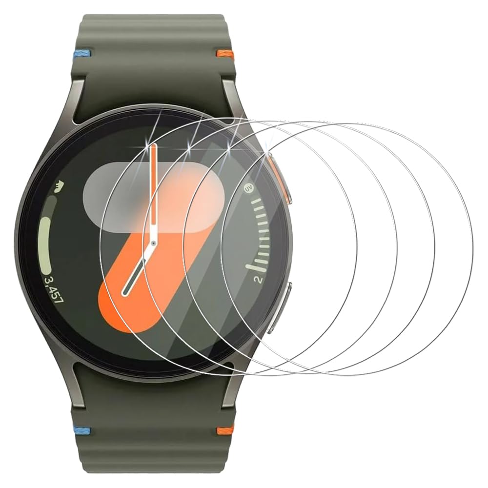 Paquete de 4 protectores de pantalla para Samsung Galaxy Watch 7 (40 mm) / Watch 6 (40 mm) / Watch 5 (40 mm) / Watch 4 (40 mm) / Watch FE de 40 mm de vidrio templado, HD transparente,