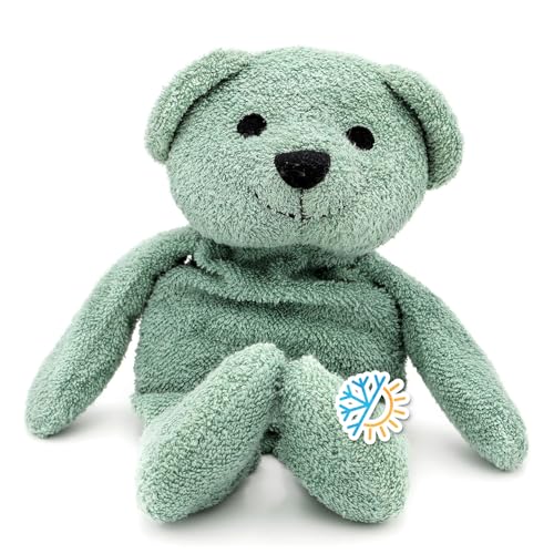 Image of Thermal-Aid® (Hunter The Green Bear) – Washable Heating Pad & Ice Pack – Plush Hot/Cold Pack with Natural Corn Filling – Reusable Comfort