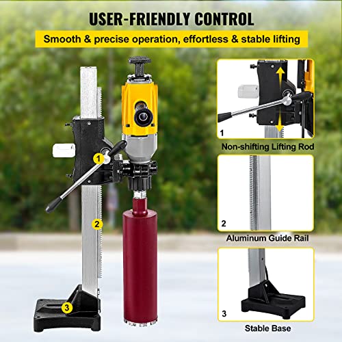 Vevor 6.3 Inchs(160Mm) Core Drill Machine,1980W Core Drill Rig,Powerful Rugged Concrete Core Drill,110V 1600 R/Min Core Drill Rig,With Stand Tool Dry Wet Dual Use Concrete Brick Block Drilling #TOP5