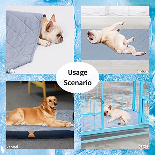 Nacoco Pet Summer Cooling Blanket 31.5" X 43.3" Double-Sided Availability Mat Dog Throw Puppy Self Cat Pad Bed Cover For Home Outdoor Sofa Sleeping Washable Portable Lightweight Small To Large(Grey,S) #TOP1