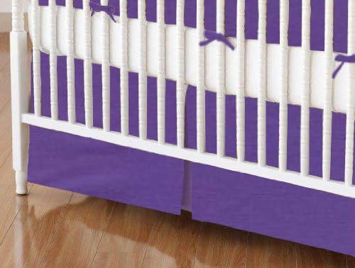 SheetWorld - Crib Skirt (28 x 52) - Solid Purple Woven - Made In USA