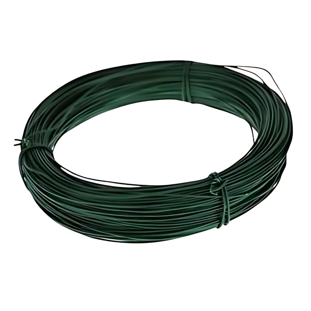Garden Mile Black Green Plastic Coated Garden Wire 20M X 2Mm - Heavy Duty Strong Garden Wire For Climbing Plants, Roses & Vegetables - Strong Plant Ties For Tomatoes & Outdoor Plant Support