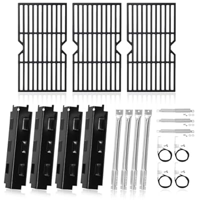 Adviace Grill Replacement Parts for Charbroil 463441514 463440109 463441312, Grill Heat Plates, Grill Burners and Igniter, Carryover Tubes, Grill Grates for Char-Broil 463441514, Thermos 461442114