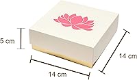 Vista 5 de Lotus - Cajas blancas impresas para dulces indios, galletas, golosinas, mithai, dulces, cajas de regalo con tapas a granel, caja de Mithai a granel