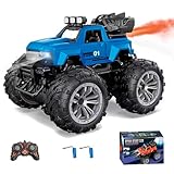 ラジコンカー こども向け オフロード ジープ 充電式バッテリー2個付き RCカー リモコンカー 1/18 360度回転 四輪駆動 スタントカー ヘッドライト フォグランプ付き 2.4GHz無線操作 ラジコン 車 おもちゃ 人気 クリスマス プレゼント 子供 男の子 小学生 中学生 大人向け 贈り物 (青)