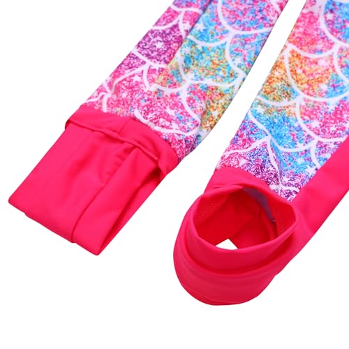 Image of TFJH E Girls Long Sleeve One Piece Swimsuit UPF 50+ Front Zipper Rash Guard Stirrup for Beach