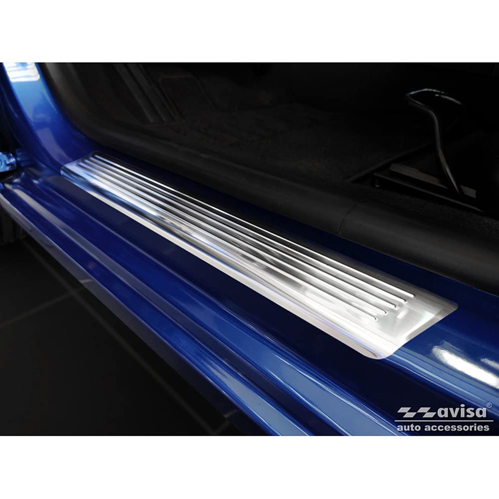 Avisa Ochraniacze progów drzwi Inox kompatybilne z Dacia Sandero III 2020 - w zestawie Stepway "Lines" - 4-częściowe