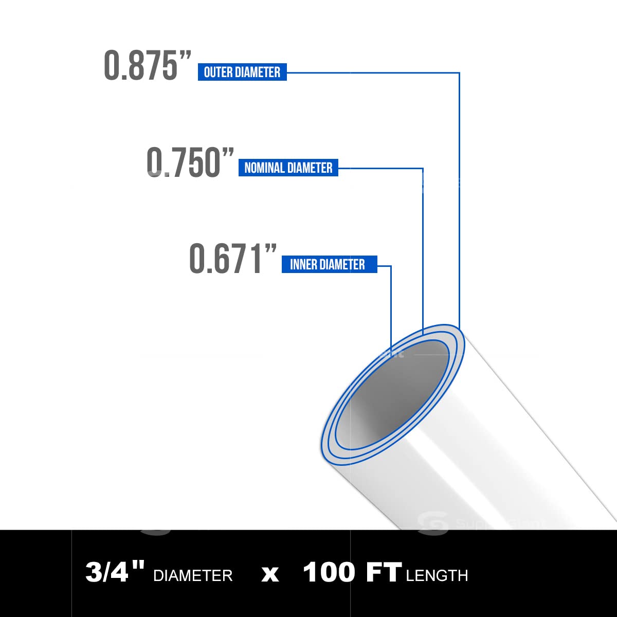 Pexflow Pex Tubing 3/4-Inch for Potable Water, White