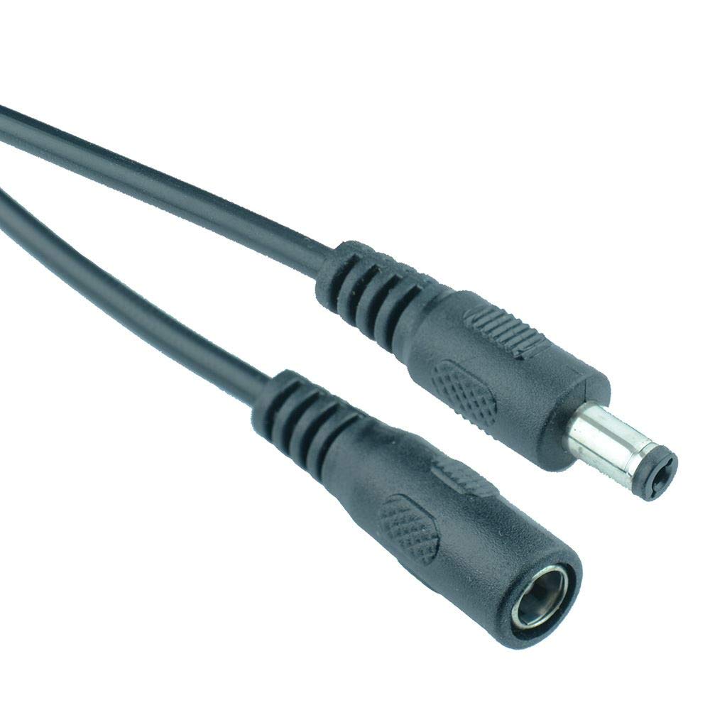 Switch Electronics Black 2.1Mm X 5.5Mm Dc Power Plug To Socket Cctv Extension Lead Cable 1.5M