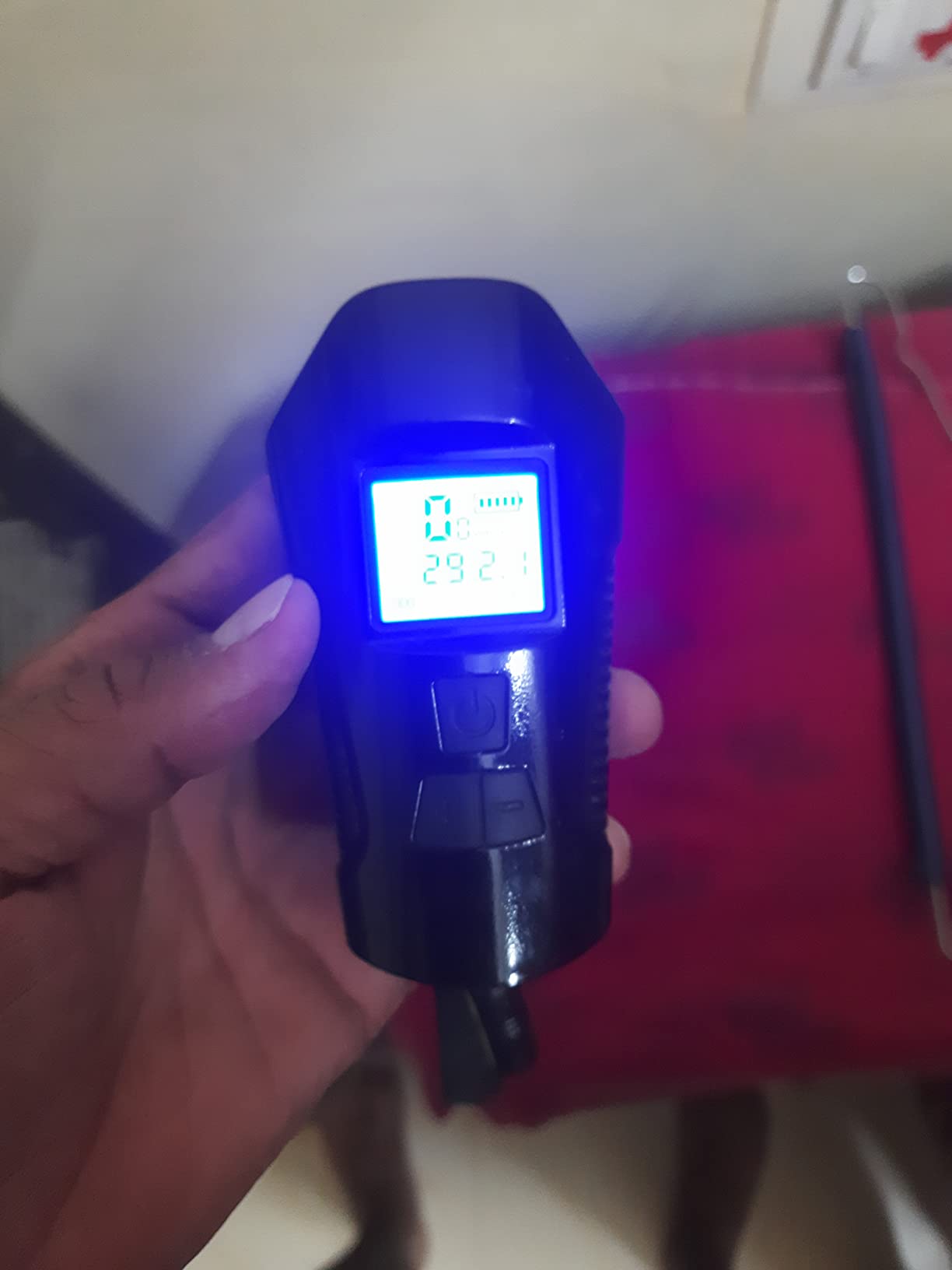 Techista USB Rechargeable LCD Display Mountain Cycle Led Light 3 in 1 ...