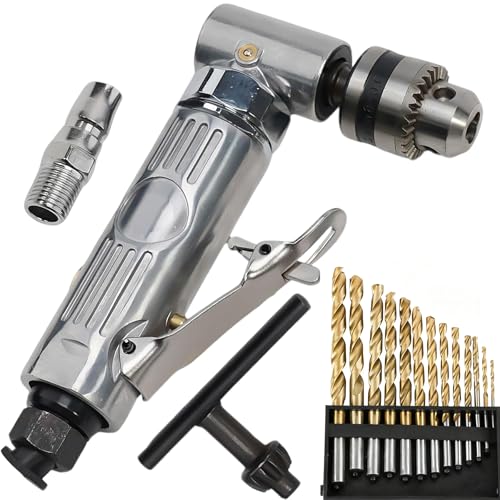 1/4 90 Degree Right Angle Air Drill 18 Volts Pneumatic Pistol Drill Tool Power Screwdriver
