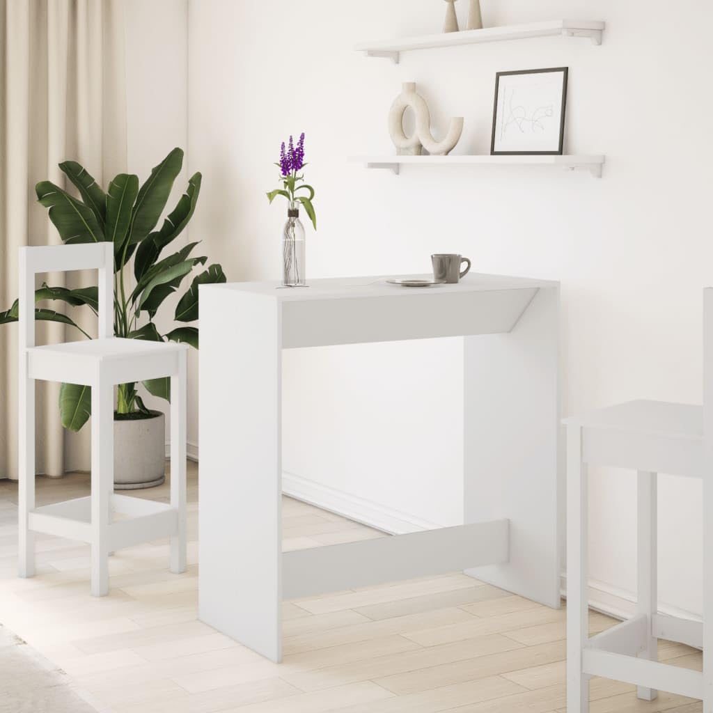 vidaXL Tavolo da Bar Bianco 102x50x103,5 cm in Legno Multistrato