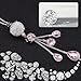 KHGUZ Bling Car Hanging, Crystal Rinestones Diamond Lucky Clover Auto Rear View Mirror Charm Ornament, Vehicle Interior Pendant Decoration Accessories, Universal for SUV Sedan Truck (Pink)