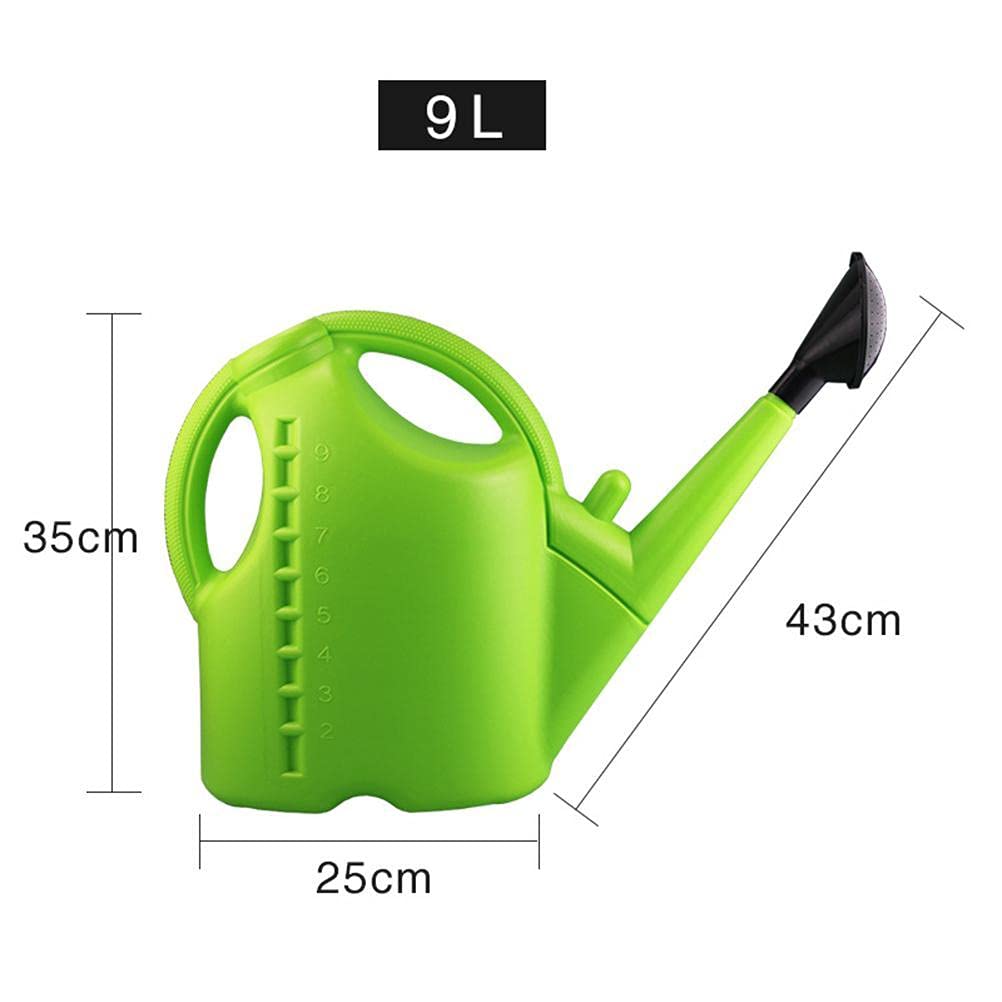 Arrosoir en Plastique 9L avec Bec Réglable pour Plantes d'intérieur et d'extérieur, Arrosage de Fleurs Succulentes, Grande capacité pour la Maison (Vert-9L)