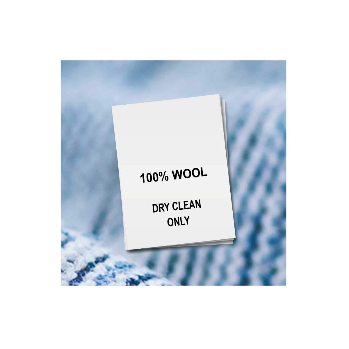100% Wool Washing Care Label - Dry Clean Only Tags (Qty. 100)