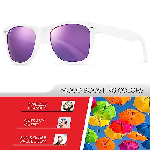 Image of Retro Rewind Polarized Sunglasses for Women Men - UV400 Classic Square Vintage Shades Trendy Unisex Sun Glasses