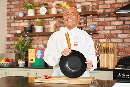 Ken-Hom-KH331001-Wok-Acero-Carbono-Antiadherente-31cm-Classic-Sarten-Sin-InduccionCon-Mango-De-MaderaBase-Plana-No-Apto-Para-Lavavajillas-2-Anos-de-Garantia