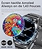 FITFLEX Montre Connectée Homme avec Appels Bluetooth, 1.43'' HD Amoled Écran Smartwatch Homme avec Fréquence Cardiaque/Sommei/SpO2, IP68 Étanche Montre Fitness avec 120 Modes Sportifs pour Android iOS