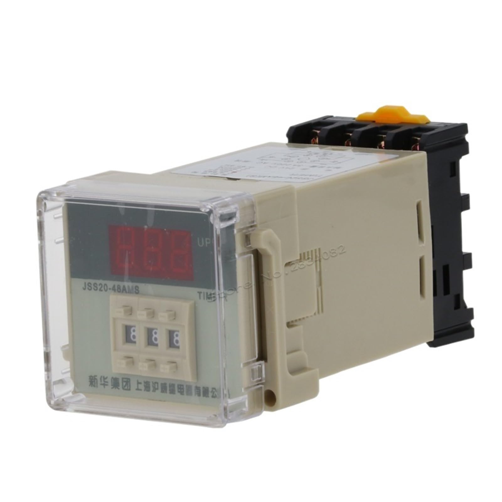 HEGZA Relè temporizzato Digitale elettronico 99.9S AC 110V 220V 380V DC 24V Ciclo di Ripetizione Uso Generale con Base Presa JSS20-48AMS Temporizzatore (Size : AC 110V)