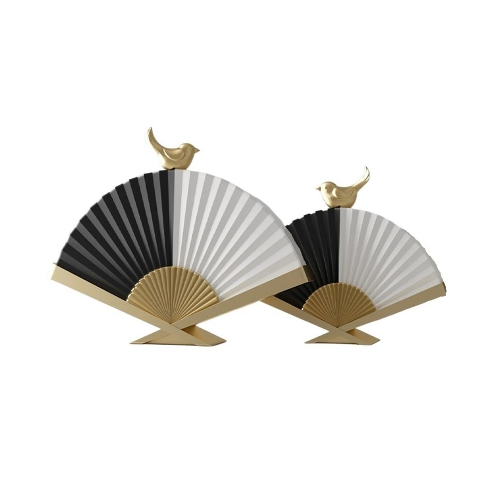 QINGGANG-0224 Desktop Decorations Luxury Fan-shaped Sculpture Ornament Entrance TV Cabinet Niche Art Decorations