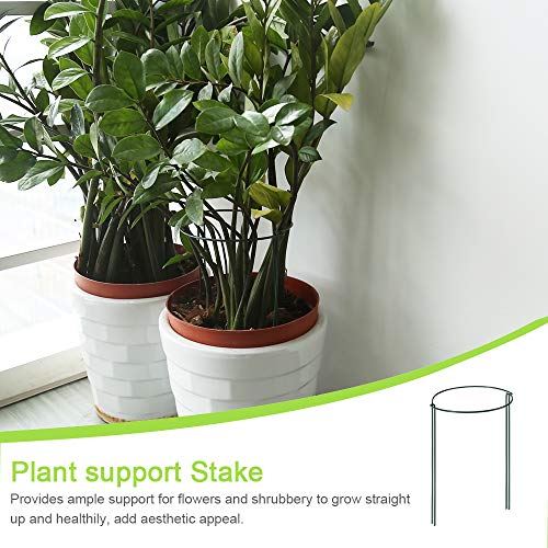 IPSXP Plant Support Stake, 8-Pack Half Round Metal Garden Plant Supports, Green Garden Plant Support Ring, Garden Border Supports, Plant Support Ring Cage for Tomato, Roses, Hydrangea, Flowers Vine - Thumbnail 6
