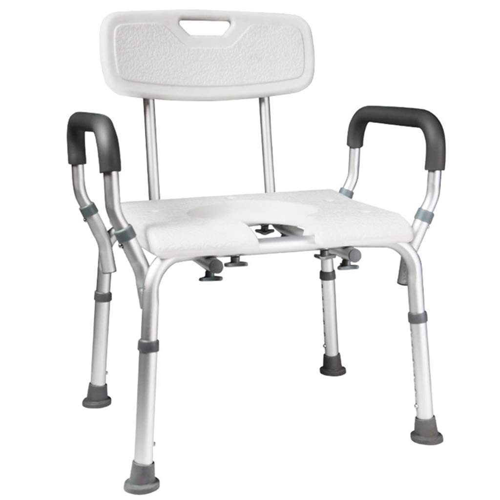 Gthtuhfd Women's 1 Shower Chair Toilet Bathtub Portable Deluxe Bath Stool Commode Chair Folding Toilet Seat Stool Bathroom For Elderly Grandparents Disabled Handicapped People
