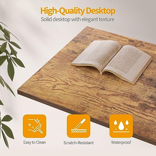 Image of CubiCubi L Shaped Desk, 59.1 Inch Reversible Corner Desk with Storage Shelves, Home Office Desk for Writing Gaming Study, Warm Brown