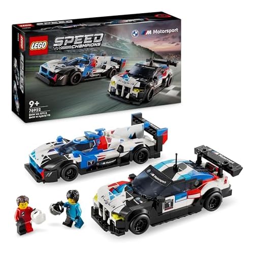 LEGO Speed Champions BMW M4 GT3 & BMW M Hybrid V8 Race Car Toys for 9 Plus Year Old Boys & Girls, Buildable Model Vehicles with 2 Driver Minifigures, Kids' Bedroom Decoration, Birthday Gift Idea 76922