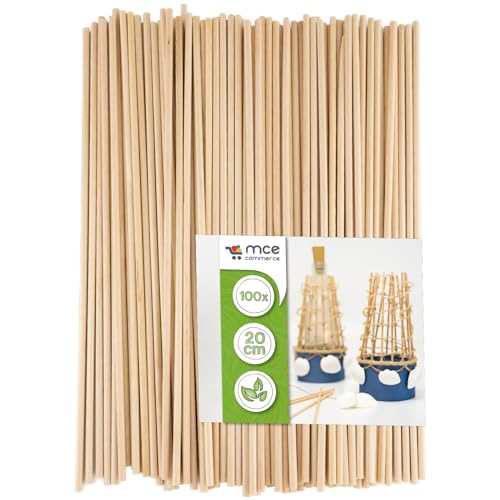 MCE-Commerce A5020100 - Lot de 100 barres rondes en bois de hêtre naturel - Diamètre 3 mm -...