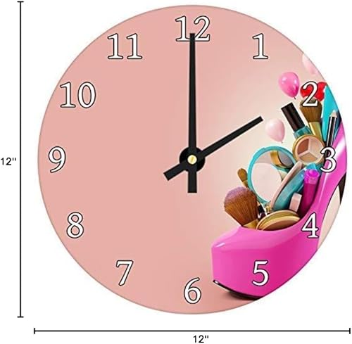 Fprqlyze Hiusan - Reloj de pared de madera de tacón alto, color rosa, moderno, decorativo, para sala de estar, relojes de pared silenciosos, regalos disponible en Yaxa Colombia