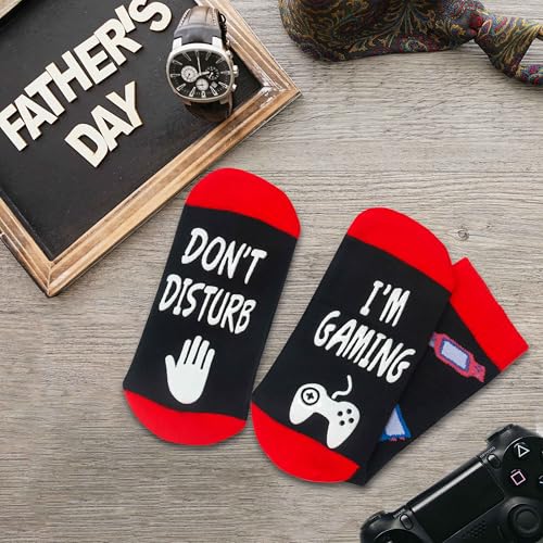 Do Not Disturb I'm Gaming Socks,Fathers Day Dad Gifts from Daughter Wife Son,Funny Gifts for Men,TeenBoys,Grandpa - Image 3